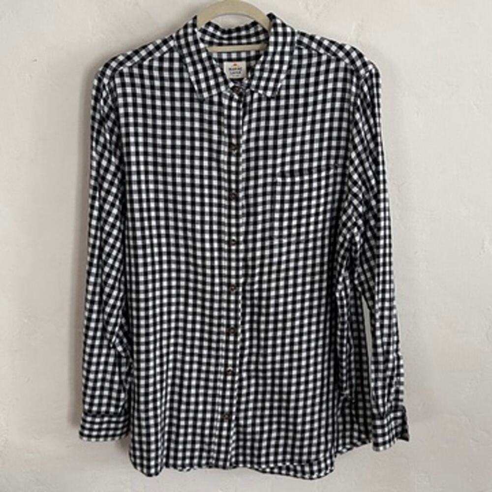 Marine Layer Black White Gingham Button Down Shir… - image 1
